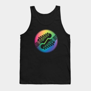 Electric Guitar Headstock Circle Colorful Gradient Theme Tank Top